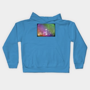 Downtown Seattle Rainbow Bokeh Kids Hoodie